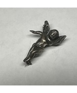 Vintage medal pin Angel 925 sterling silver Makers Christian - $51.43