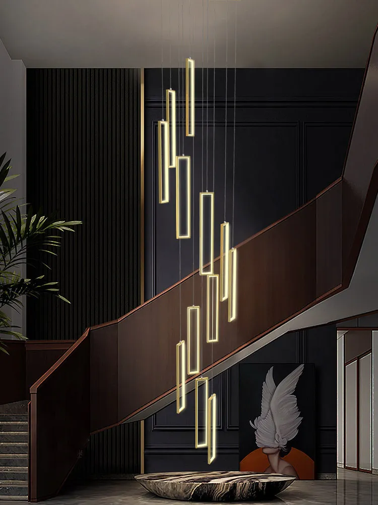Minimalist Staircase Chandeliers Modern Lighting Fixtures in Loft Apartm... - $371.54+