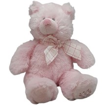 Baby Ganz Soft Pink Bear Small Plush My First Teddy Stuffed Animal Toy 9&quot; Bow - £10.79 GBP