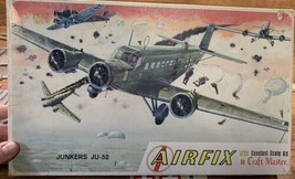 Vintage Airfix 1/72 Scale Junkers JU-52 Plastic Airplane Model Kit with ... - £14.69 GBP