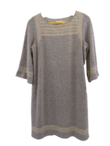 Anthropologie Edme &amp; Esyllte Sweater Dress Size S Gray Embroidered - £20.99 GBP