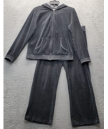 New York &amp; Company 2 Piece Lounge Set Womens M Gray Hooded Long Sleeve F... - $26.32