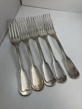 Ercuis Chinon French Silver Plate 8.25” Forks Lot Of 5 Very Heavy! - $80.51 CAD