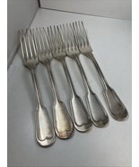 Ercuis Chinon French Silver Plate 8.25” Forks Lot Of 5 Very Heavy! - €49,67 EUR Ercuis Chinon French Silver Plate 8.25” Forks Lot Of 5 Very Heavy! - €49,67 EUR