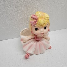 Vintage Lefton Pink Tutu Ballerina Girl Blonde Hair Figurine Planter Japan - £41.61 GBP