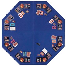 48 Inch Foldable 8-Player Texas Poker Card Tabletop Layout Portable Anti-Slip Ru - £93.63 GBP