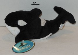 Vintage Sea World Theme Park Exclusive Shamu 12&quot; Plush Toy Killer whale with tag - £26.94 GBP
