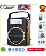 Premium Sound Retro Clock Radio - Bluetooth, AM/FM &amp; Rechargeable Power - $1,290.26 MXN