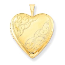 1/20 14K Gold Filled 20mm Side Swirled Heart Locket Jewelry - £59.99 GBP