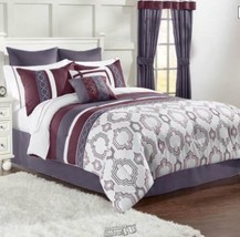 Hotel Collection 12-Piece Bed-In-A-Bag Wine Queen Polyester - £90.16 GBP