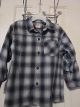LEVI&#39;S Boy&#39;s Red Tab Size 5 Plaid Long Sleeve Pocket Button Front Shirt - £5.57 GBP