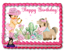 Cute Baby Cowgirl Edible Image Baby Shower Birthday Party Edible Cake To... - $14.18+ Cute Baby Cowgirl Edible Image Baby Shower Birthday Party Edible Cake To... - $14.18+