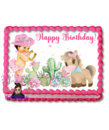 Cute Baby Cowgirl Edible Image Baby Shower Birthday Party Edible Cake To... - $259.24 MXN+