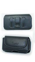 Black Leather Case Pouch Holster Belt Clip For Tmobile Lg True 450 Lg450 Lg-B450 - £16.77 GBP