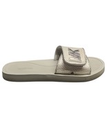 Michael Kors Slide Sandals Womens Size 7.5 Palmer Silver MK Logo Mesh Sl... - $37.08