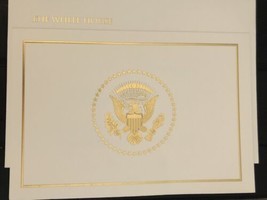 Trump 2017 White House Christmas Card Signed Donald Gold Eagle Republican No Env - £29.34 GBP