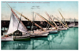 No. 1654 Fisherman&#39;s Wharf San Francisco,  CA Mitchell Postcard. Posted 1920 - £13.41 GBP