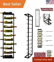 Wall Mounted Wine Rack: Metal Hanging 10 Bottle Wine Holder - Black Wine... - $85.35