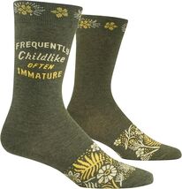 Blue Q Men's  Crew Socks, "Frequently Childlike Often Immature",  size 7... - $13.85