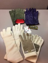 Vintage Lot of 4 Pairs of Women&#39;s Winter Gloves Fowles Cashmere Leather Lined +3 - £27.63 GBP