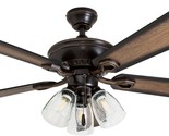 52-Inch Farmhouse Led Ceiling Fan With Light, Pull Chain, Three Mounting - $128.98