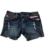 Vigoss Girls Adjustable Waist Jagger Shorts Size 12 Distressed Denim RWB... - $20.07 CAD