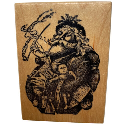 Primary image for Christmas Old World Santa Claus Toys Pipe Rubber Stamp PSX F301 Vintage 1988 New