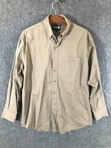 Resistol Rodegear Button Up Shirt Men&#39;s Size M Long Sleeve Brown w/Pocket - £10.41 GBP