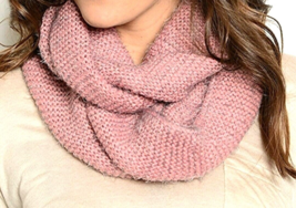 Scarf Flecked Berry 50 in x 9 in Infinity Knitted Look Very Soft Acrylic - £7.78 GBP