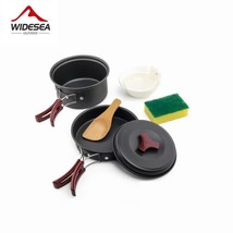 Widesea 1-2 persons camping tableware outdoor cookware picnic set travel - £28.20 GBP