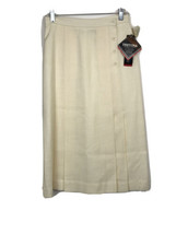 NOS JH Collectibles Women Cream Mid Calf A Line Skirt Size 10 Pleated Front New - $24.70