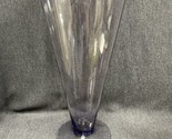 Vintage Large Tall Hand Blown MCM Centerpiece Vase 13 Inches Tall Amethyst - $48.51
