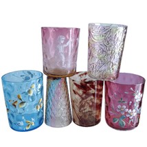 c1890 Art glass tumbler collection, Amberina Mary Gregory, Rainbow Glass, Hand e - £256.66 GBP