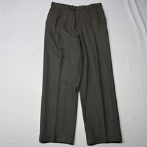 Vtg Austin Reed 30x30 Brown Houndstooth Pleated Cuffed Wool Mens Dress Pants - $59.99