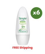 6 x 50ML Simple Soothing Anti-Perspirant Roll-On Deodorant -Sensitive Skin - $59.39