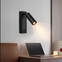 Led Wall Light Bedside Reading Light, With Button Portable Usb Charging Port, Li - £48.58 GBP