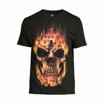 Way to Celebrate Men&#39;s Flaming Skull Halloween Graphic Tee Size S - £14.73 GBP