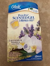 Glade Plugins Scented Gel 3 Refills Lavender &amp; Vanilla - .51 OZ Total - £11.99 GBP