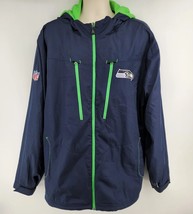 Seattle Seahawks Reebok On Field Jacket Size 2XL Blue Hooded - £54.62 GBP