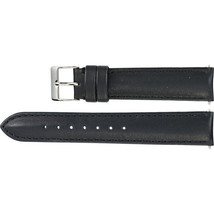 Men&#39;s 18mm Regular Black Leather Water-Resistant Padded Watch Strap Band - $31.31