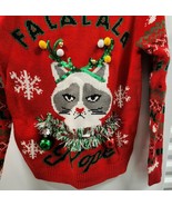 NEW Womens Light Up Ugly Xmas Sweater &quot;Nope Not Today&quot; Grumpy Cat Size S... - £12.95 GBP