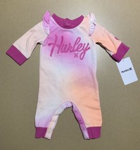 Hurley Baby Girls Tie Dye Flutter Sleeve Romper - Multicolor - Size 3M 3 Months - £8.78 GBP