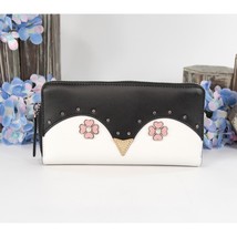 Kate Spade Black Leather Frosty Penguin Large Zip Around Lacey Wallet NWT - £110.07 GBP