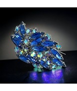 Vintage Blue Rhinestone Brooch - $40.84 CAD