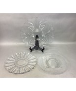 Set Of 3 Decorative Glass Serving Platters Trays Plates  - Vintage - €21,33 EUR