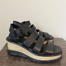 SOREL WOMEN'S JOANIE III ANKLE STRAP WEDGE SANDAL Black Size 8 - $56.99