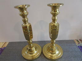 Pair Of Brass Candlestick Holders 10&quot; - £19.67 GBP