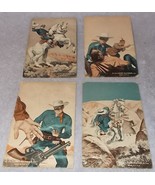 Cowboy Western Movie Star Color Arcade Cards Lot of 4 Lone Ranger Tonto ... - $19.95