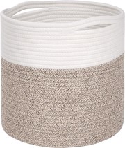 Mintwood Design 11 X 11 Inches Cotton Rope Basket For Flower Pot, Light Brown. - £28.94 GBP
