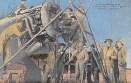 Plane Repair Training Chanute Field Air Base Rantoul IL WWII linen postcard - £5.05 GBP